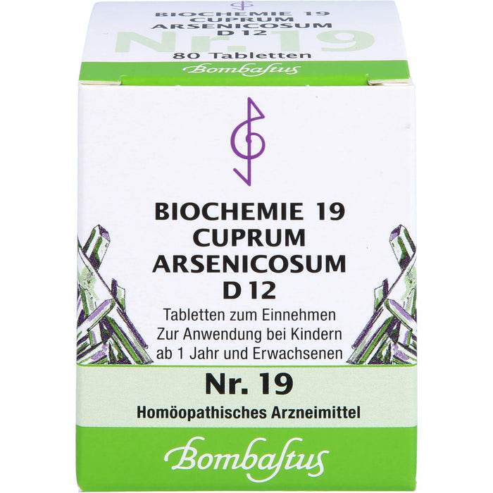 Biochemie 19 Cuprum arsenicosum Bombastus D12 Tbl., 80 St TAB