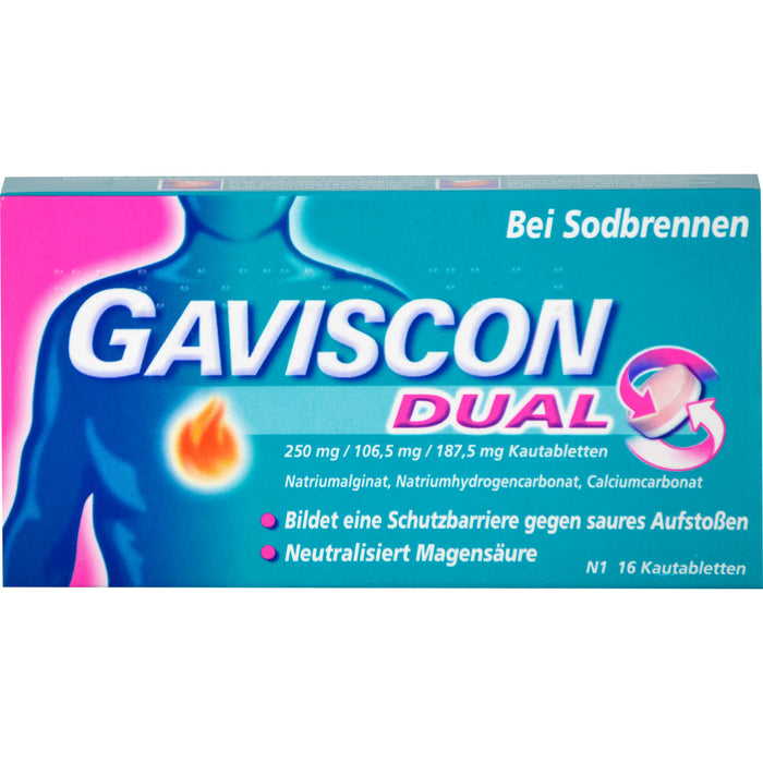 GAVISCON Dual Kautabletten bei Sodbrennen, 16 pcs. Tablets