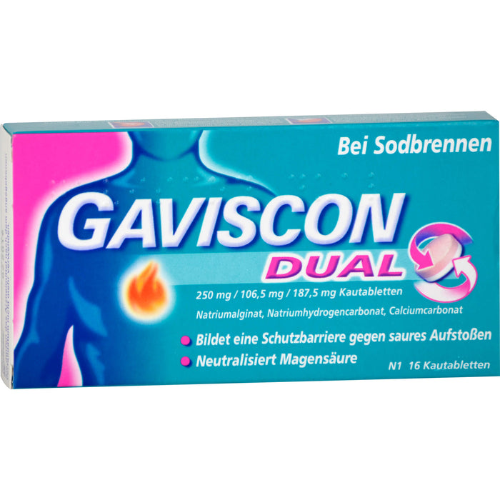 GAVISCON Dual Kautabletten bei Sodbrennen, 16 St. Tabletten