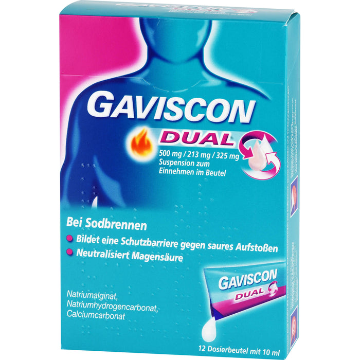 GAVSICON Dual Suspension bei Sodbrennen, 12 St. Beutel