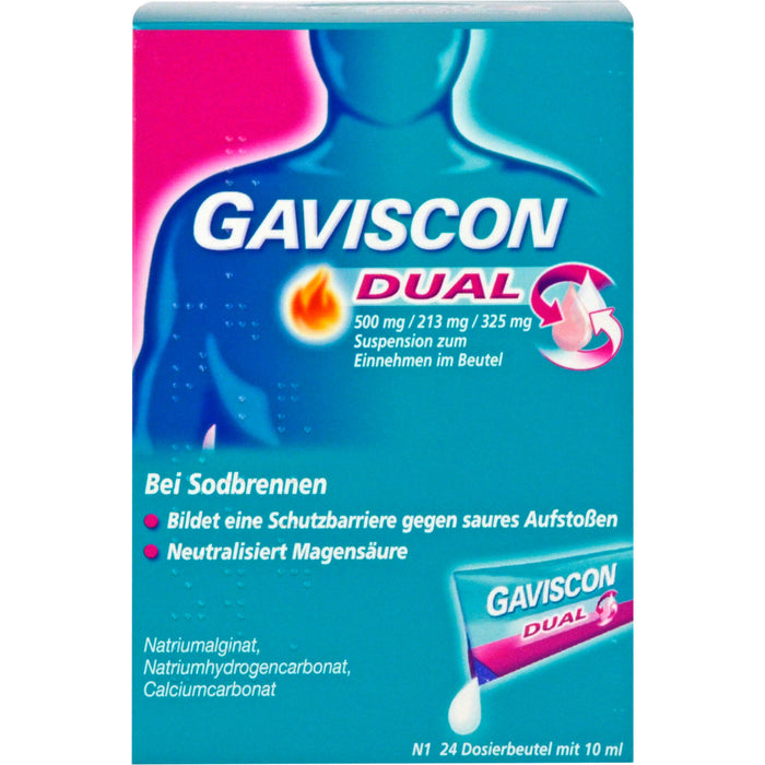 GAVSICON Dual Suspension bei Sodbrennen, 24 pcs. Sachets