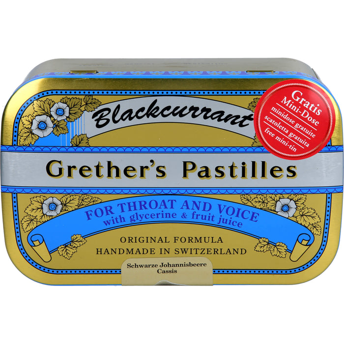 Grethers Blackcurrant Gold zuckerhaltige Pastillen, 440 g Pastilles