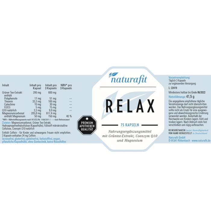 naturafit Relax Kapseln, 75 pc Capsules