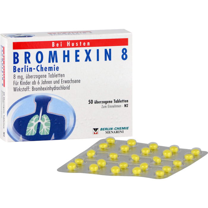 BERLIN-CHEMIE BROMHEXIN 8 Tabletten bei Husten, 50 St. Tabletten