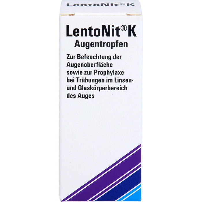 Lento Nit K Augentropfen zur Befeuchtung der Augenoberfläche sowie zur Prophylaxe bei Trübungen im Linsen- und Glaskörperbereich des Auges, 10 ml Solution