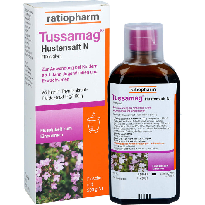 Tussamag Hustensaft N, 200 g Lösung