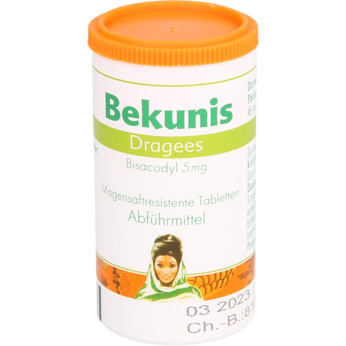 Bekunis Dragees Bisacodyl 5 mg Abführmittel, 45 pc Tablettes