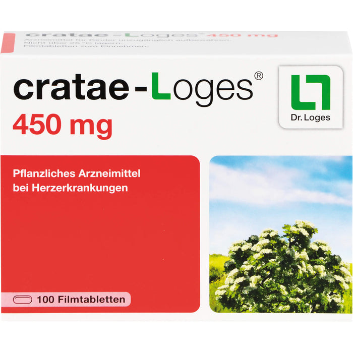 cratae-loges 450 mg Filmtabletten bei Herzerkrankungen, 100 pcs. Tablets