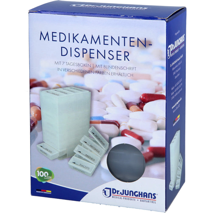 MEDIKAMENTENDISPENSER 7 Tage weiß transp m Blinden, 1 St