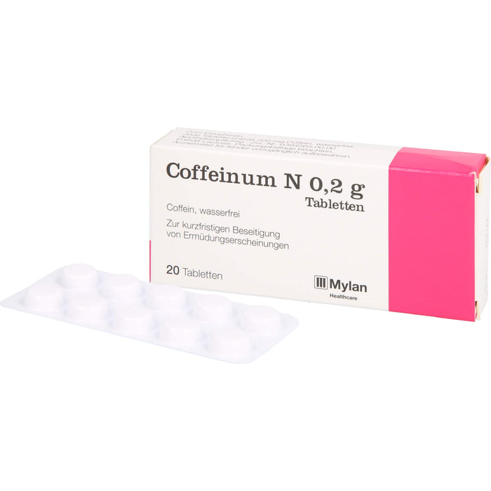 Coffeinum N 0.2 g Tabletten bei Ermüdungserscheinungen, 20 St. Tabletten