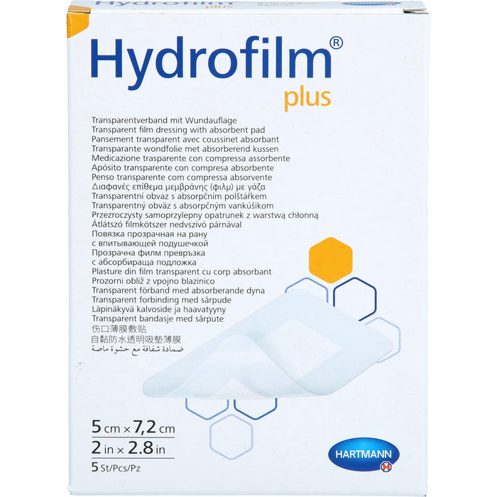 Hydrofilm Plus Transparentverband 5 x 7,2 cm, 5 pcs. Wound dressings