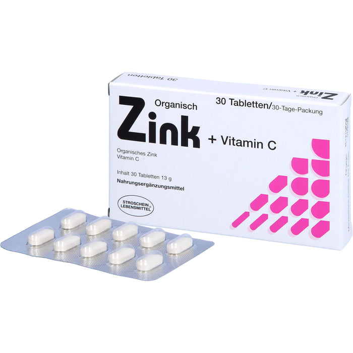 STROSCHEIN Zink organisch + Vitamin C Tabletten, 30 pcs. Tablets