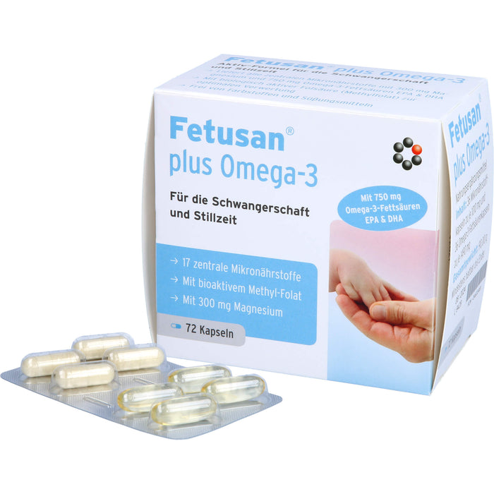 Fetusan plus Omega-3 Kapseln für Schwangerschaft und Stillzeit, 72 pcs. Capsules