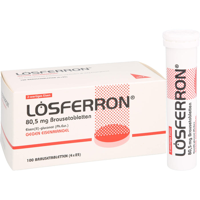 LÖSFERRON Brausetabletten gegen Eisenmangel, 100 pc Tablettes