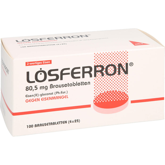 LÖSFERRON Brausetabletten gegen Eisenmangel, 100 pc Tablettes