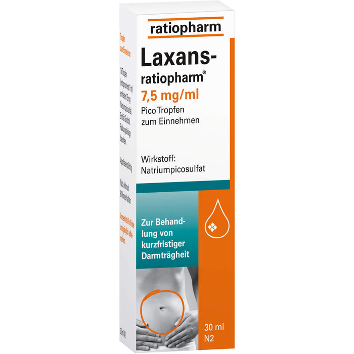 Laxans-ratiopharm 7,5 mg/ml Pico Tropfen zur Behandlung von kurzfristiger Darmträgheit, 50 ml Solution