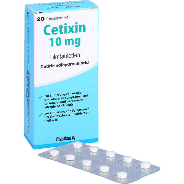 Cetixin 10 mg Filmtabletten bei Allergien, 20 St. Tabletten