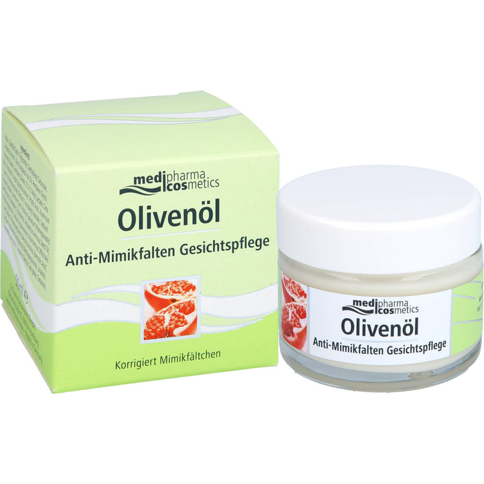 medipharma cosmetics Olivenöl Anti-Mimikfalten Gesichtspflege, 50 ml Crème