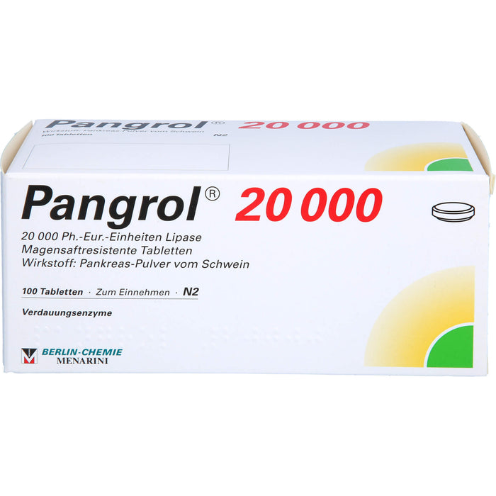 BERLIN-CHEMIE Pangrol 20000 Filmtabletten Verdauungsenzyme, 100 St. Tabletten