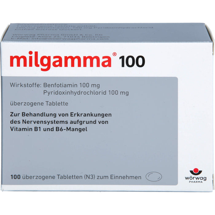 milgamma 100 Tabletten bei Mangel der Vitamine B1 und B6, 100 pcs. Tablets