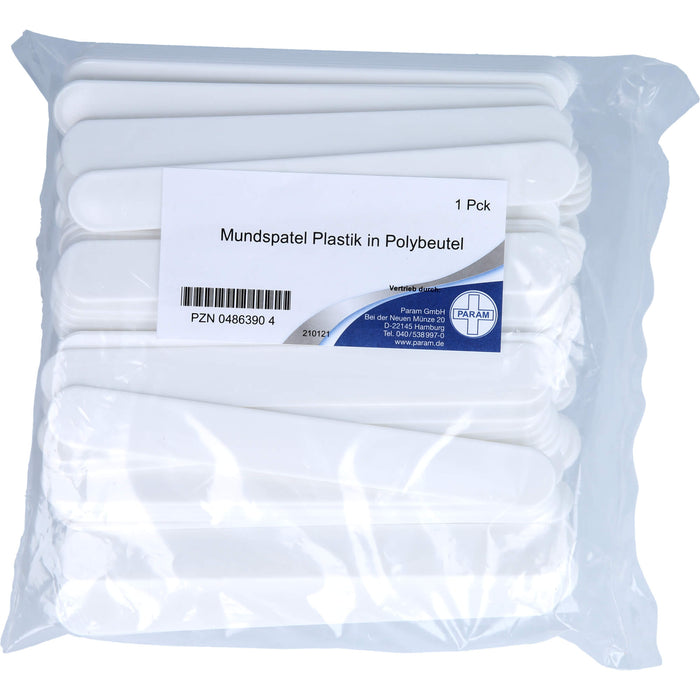 PARAM Mundspatel Plastik in Polybeutel 15 cm, 100 pcs. Plastic spatula