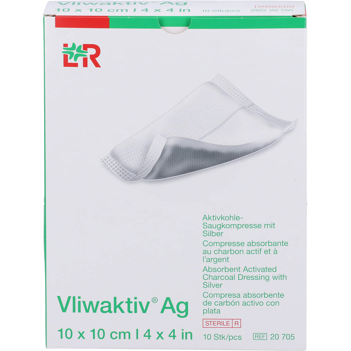 Vliwaktiv AG 10x10cm Aktivkohle Saugkom.Silber CPC, 10 St KOM