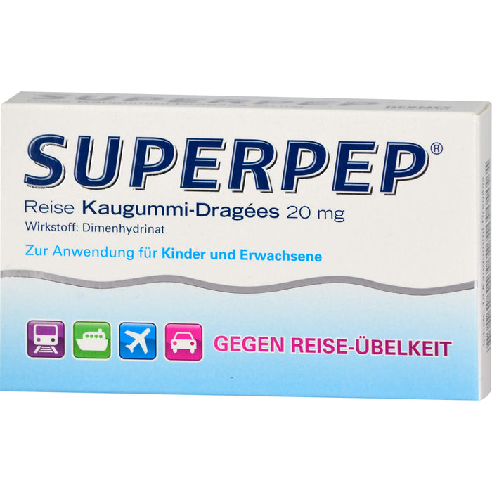 SUPERPEP Reise Kaugummi-Dragees, 10 pc Gomme à mâcher