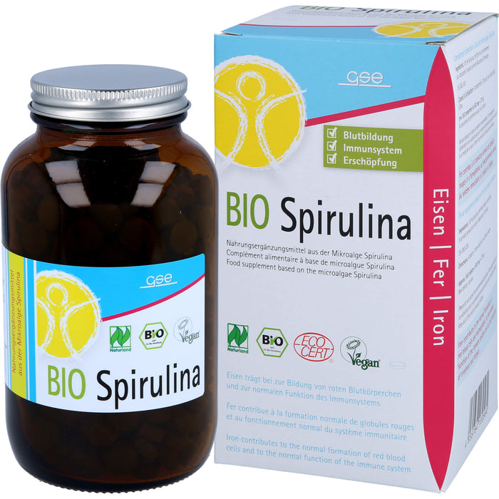 GSE Spirulina 500 mg Bio Naturland Tabletten, 550 pc Tablettes