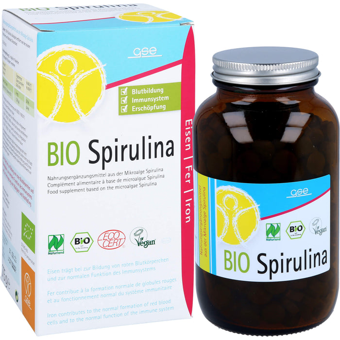 GSE Spirulina 500 mg Bio Naturland Tabletten, 550 pc Tablettes