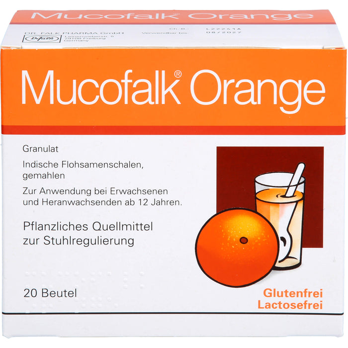 Mucofalk Orange Granulat Quellmittel zur Stuhlregulierung, 20 pcs. Sachets