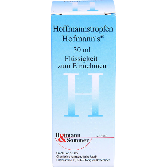 Hoffmannstropfen zur Belebung bei Abgespanntheit , Lustlosigkeit, Schwächeanfällen, Übelkeit und Völlegefühl, 30 ml Lösung