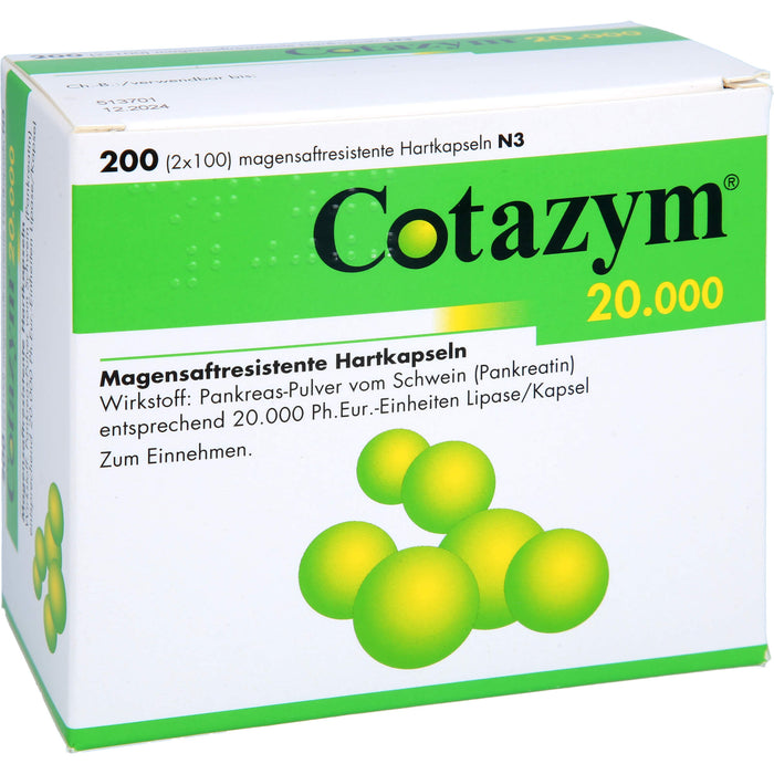 Cotazym 20.000 Magensaftresistente Hartkapseln, 200 St KMR