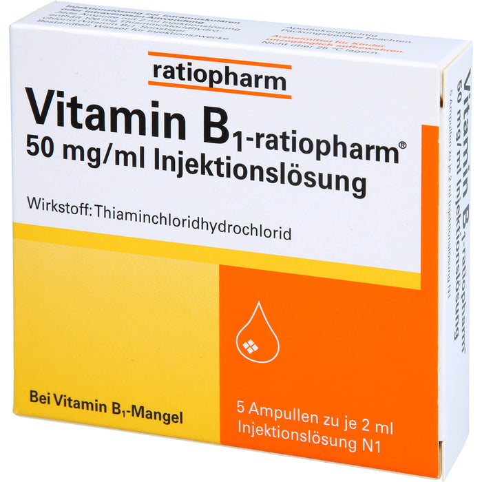 Vitamin B1-ratiopharm 50 mg/ml Injektionslösung, 5 pcs. Ampoules