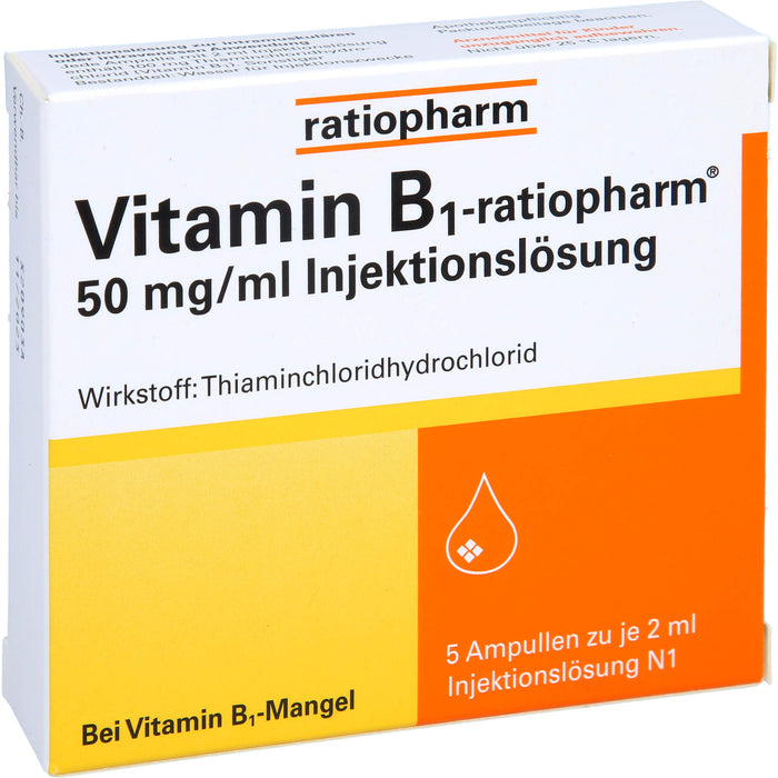 Vitamin B1-ratiopharm 50 mg/ml Injektionslösung, 5 pcs. Ampoules