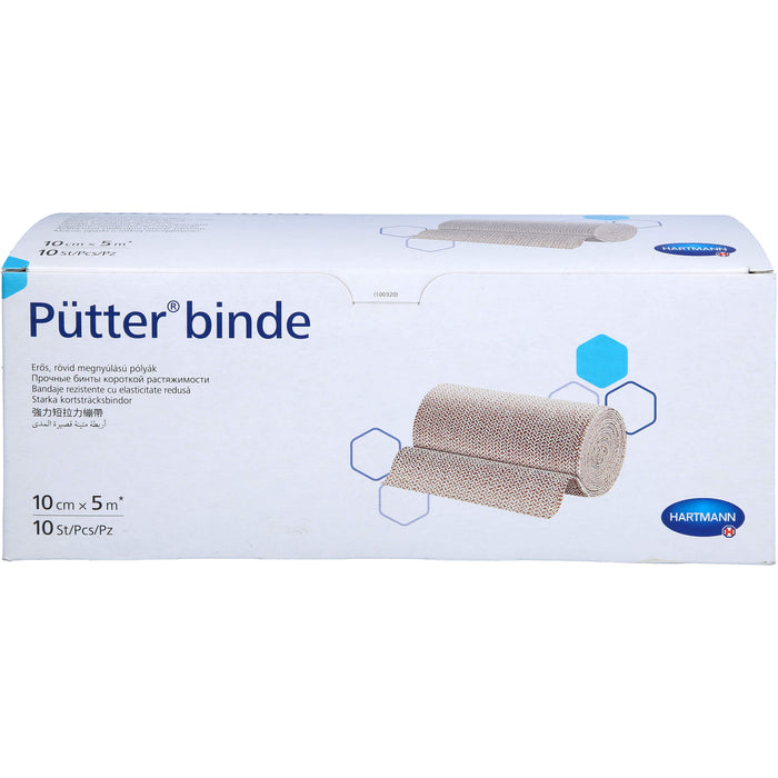 HARTMANN Pütterbinde 10 cm x 5 m kräftige Kurzzugbinde, 10 pc Bandage