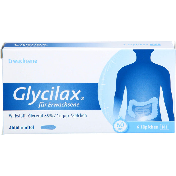 Glycilax für Erwachsene Zäpfchen Abführmittel, 6 pc Suppositoires