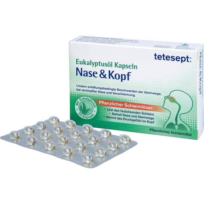 tetesept Eukalyptusöl Kapseln Nase + Kopf, 20 pc Capsules