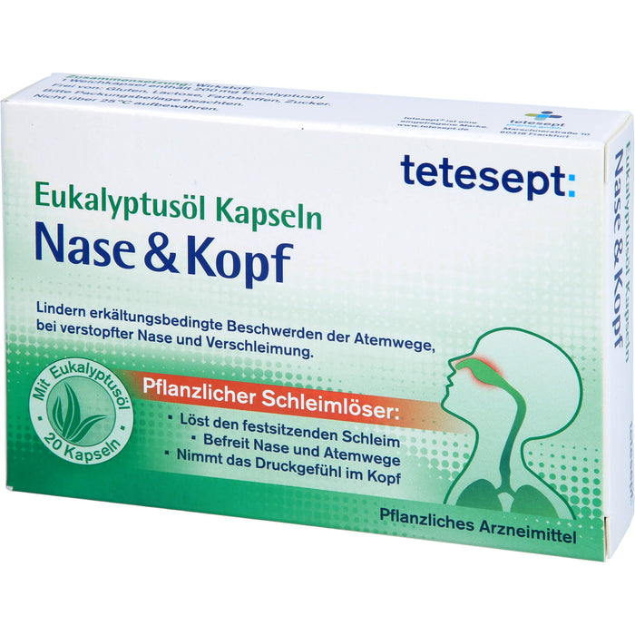 tetesept Eukalyptusöl Kapseln Nase + Kopf, 20 pcs. Capsules