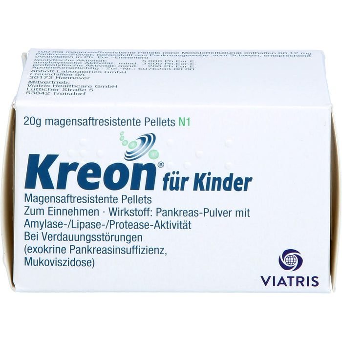 Kreon für Kinder, Magensaftresistente Pellets, 20 g Poudre