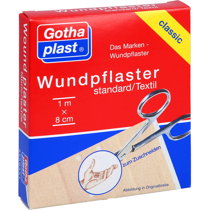 GOTHAPLAST WUNDPFLASTER STANDARD 1MX8CM GESCHNITTE, 1 St PFL