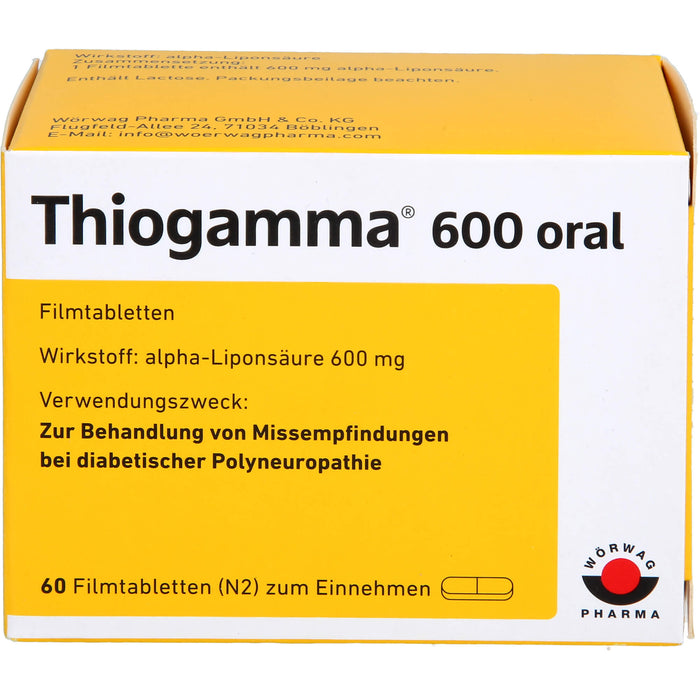 Thiogamma 600 oral Filmtbl., 60 pc Tablettes