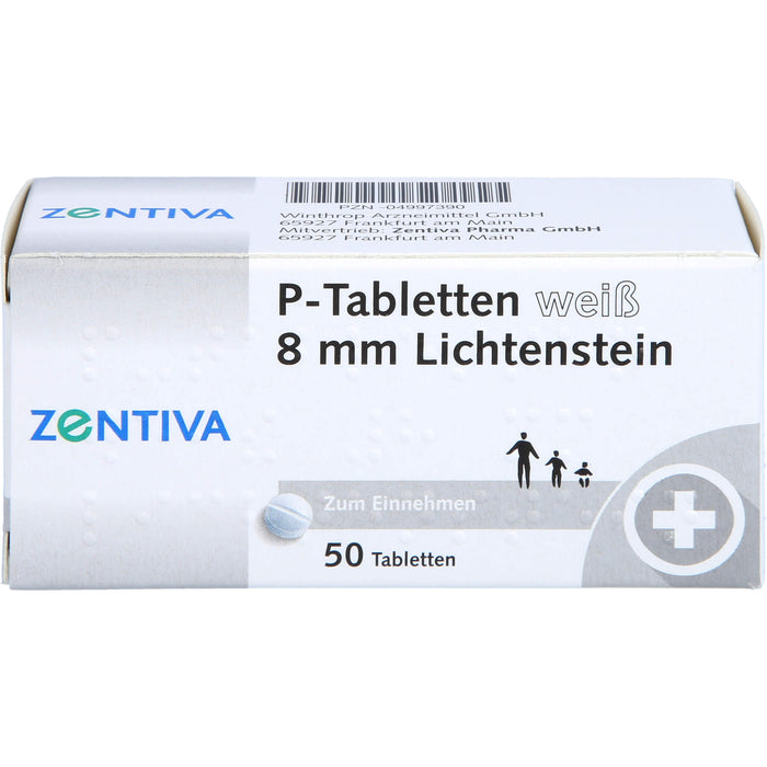 P-Tabletten weiß 8 mm Lichtenstein, 50 pc Tablettes