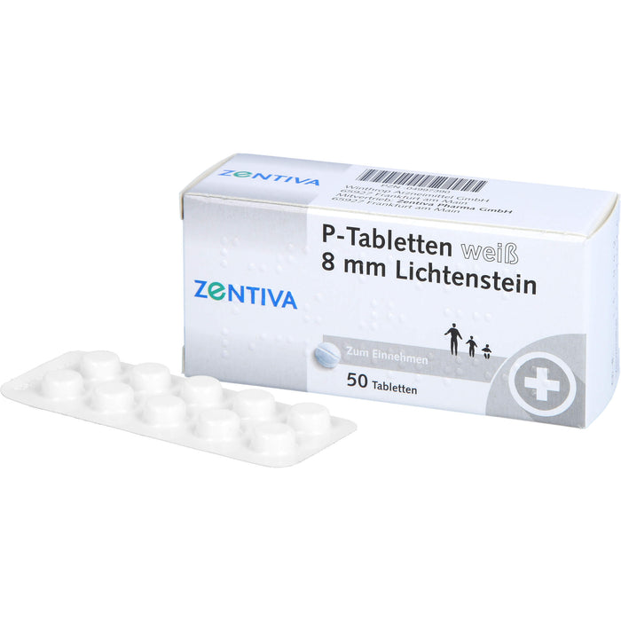 P-Tabletten weiß 8 mm Lichtenstein, 50 pc Tablettes