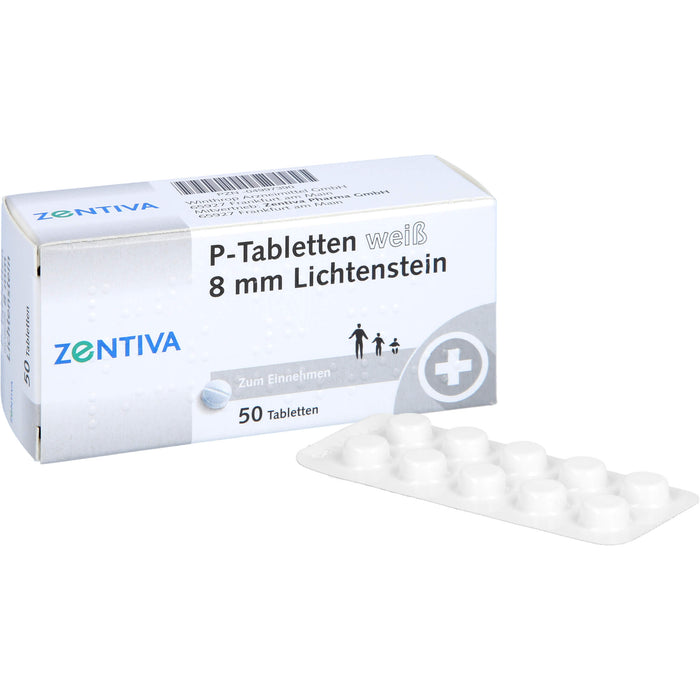 P-Tabletten weiß 8 mm Lichtenstein, 50 pc Tablettes