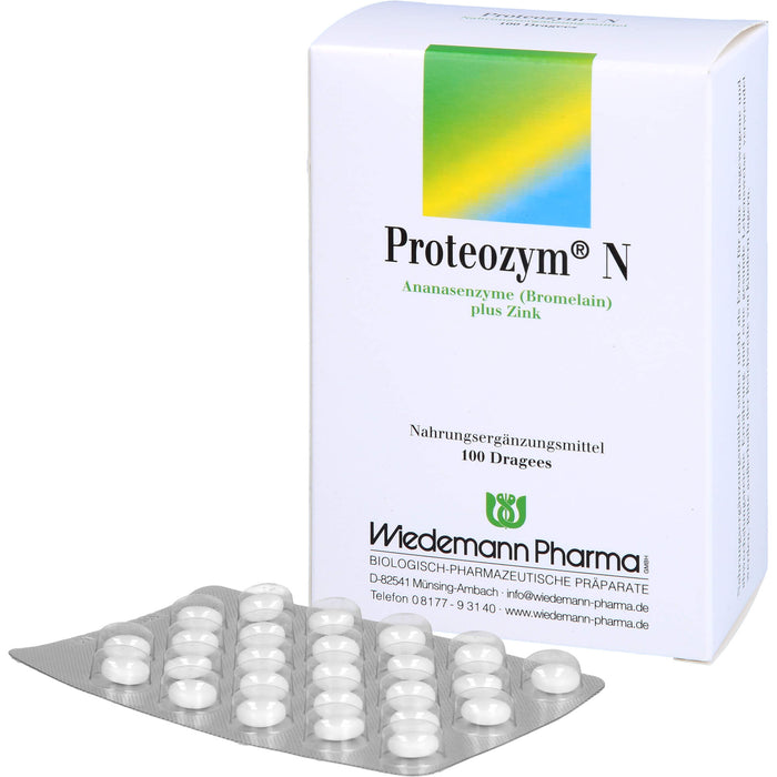 Proteozym N Dragees unterstützt die Eiweißsynthese und trägt zu gesunden Knochen, Haaren, Nägeln und Haut bei, 100 pcs. Tablets