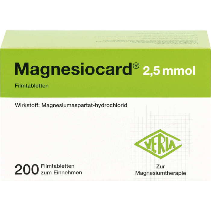 Magnesiocard 2,5 mmol Filmtabletten zur Magnesiumtherapie, 200 pcs. Tablets