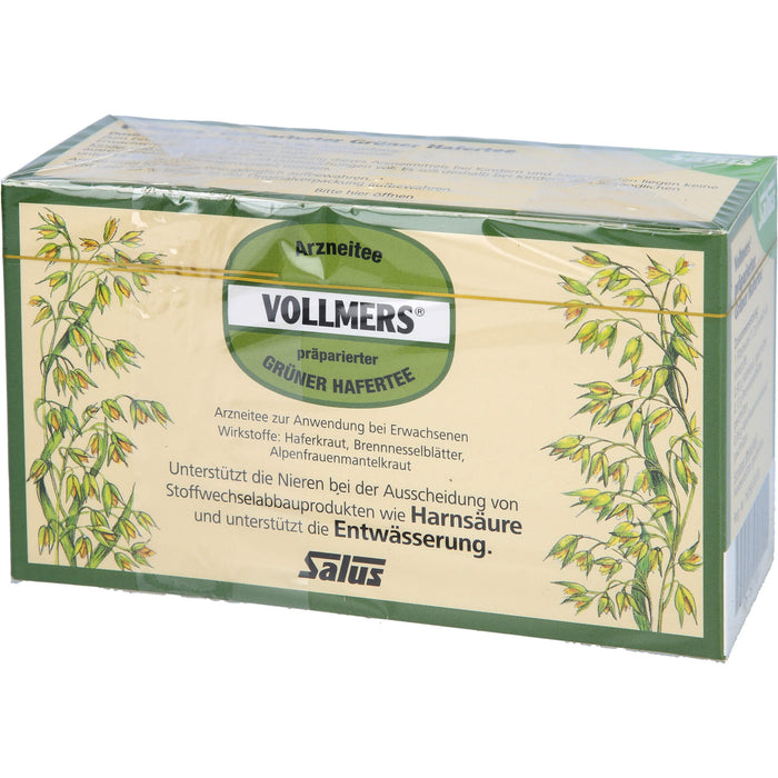 VOLLMERS präparierter Grüner Hafertee, 15 pcs. Filter bag