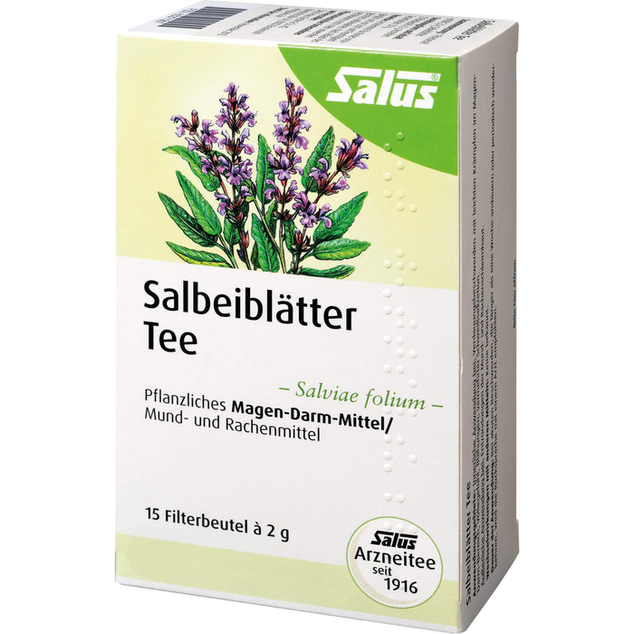 Salbeiblätter Arzneitee Salviae folium bio Salus, 15 St FBE