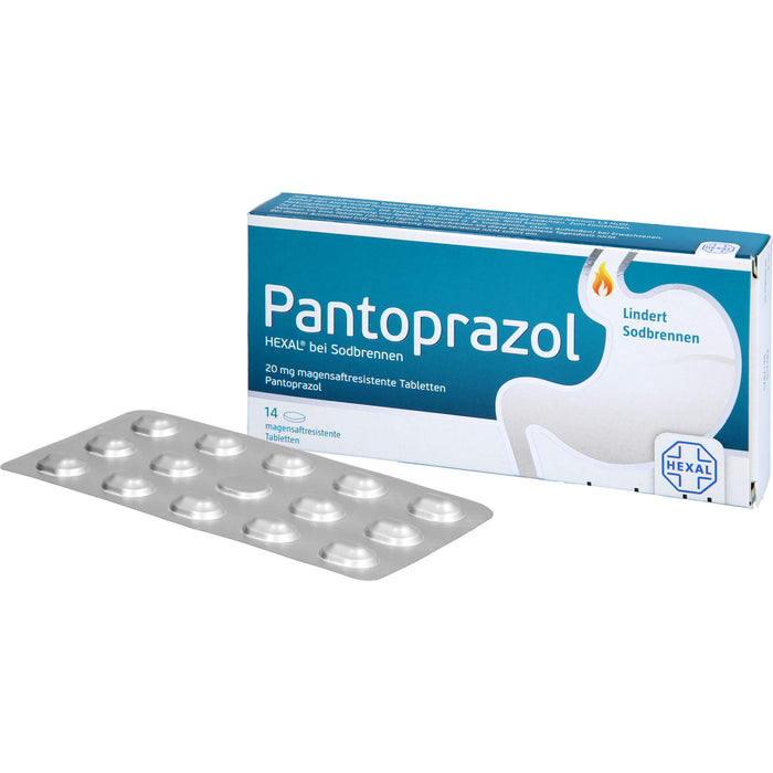 Pantoprazol HEXAL 20 mg Tabletten bei Sodbrennen, 14 pc Tablettes