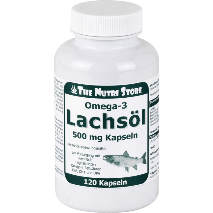 The Nutri Store Omega-3 Lachsöl 500 mg Kapseln, 120 pc Capsules